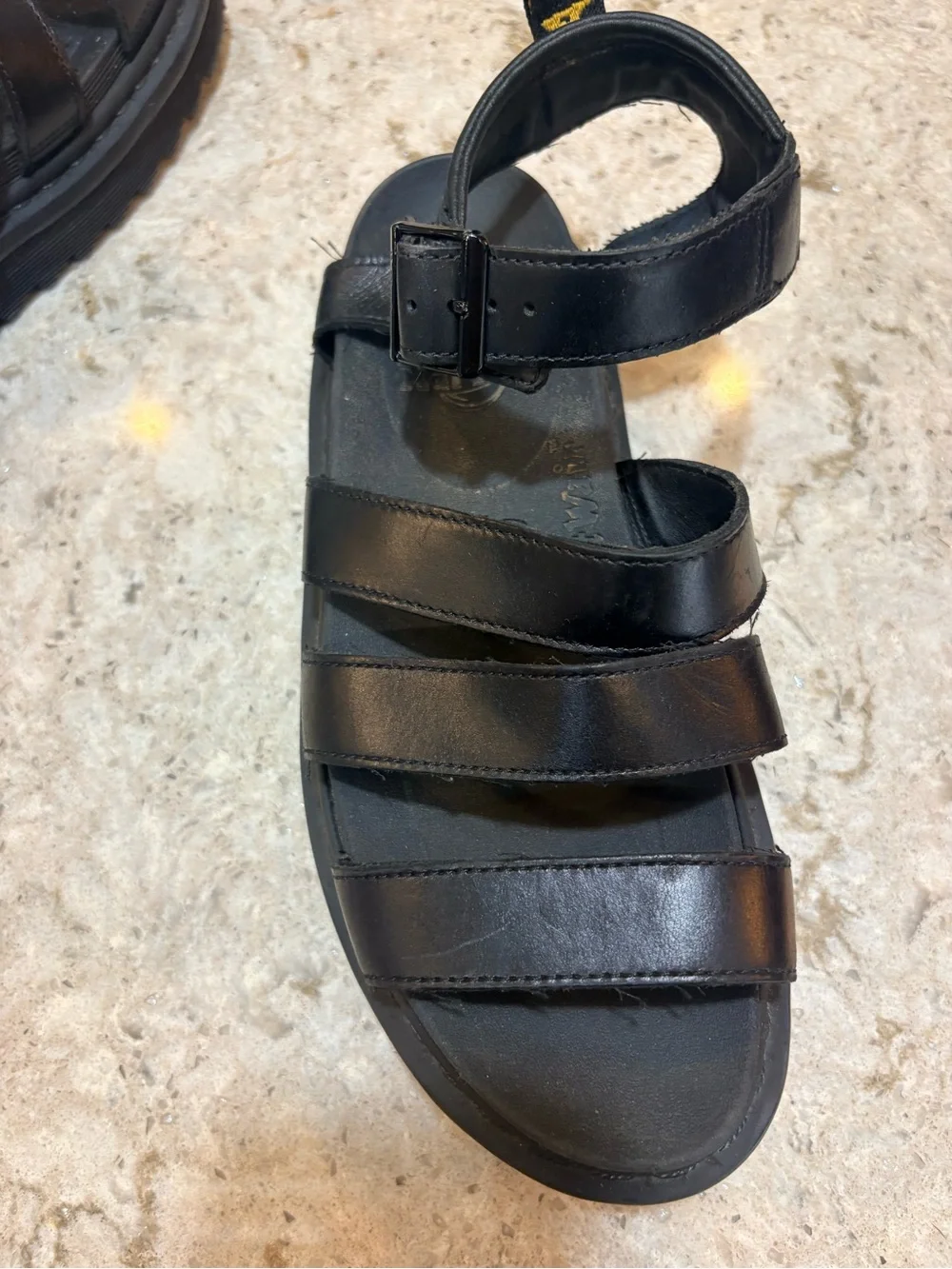 Dr. Martens Black Leather Platform Blaire Sandals